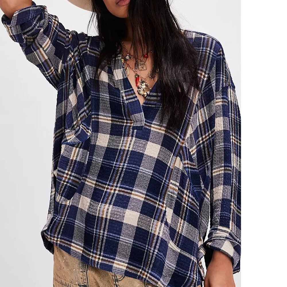 We The Free By The Shore Plaid Shirt
